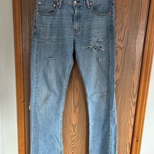 Men's Distressed Levi’s 527 Slim Bootcut Jeans